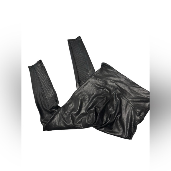 SPANX 
Moto Faux Leather  Shiny Leggings - Large Tummy Control - Picture 6 of 9